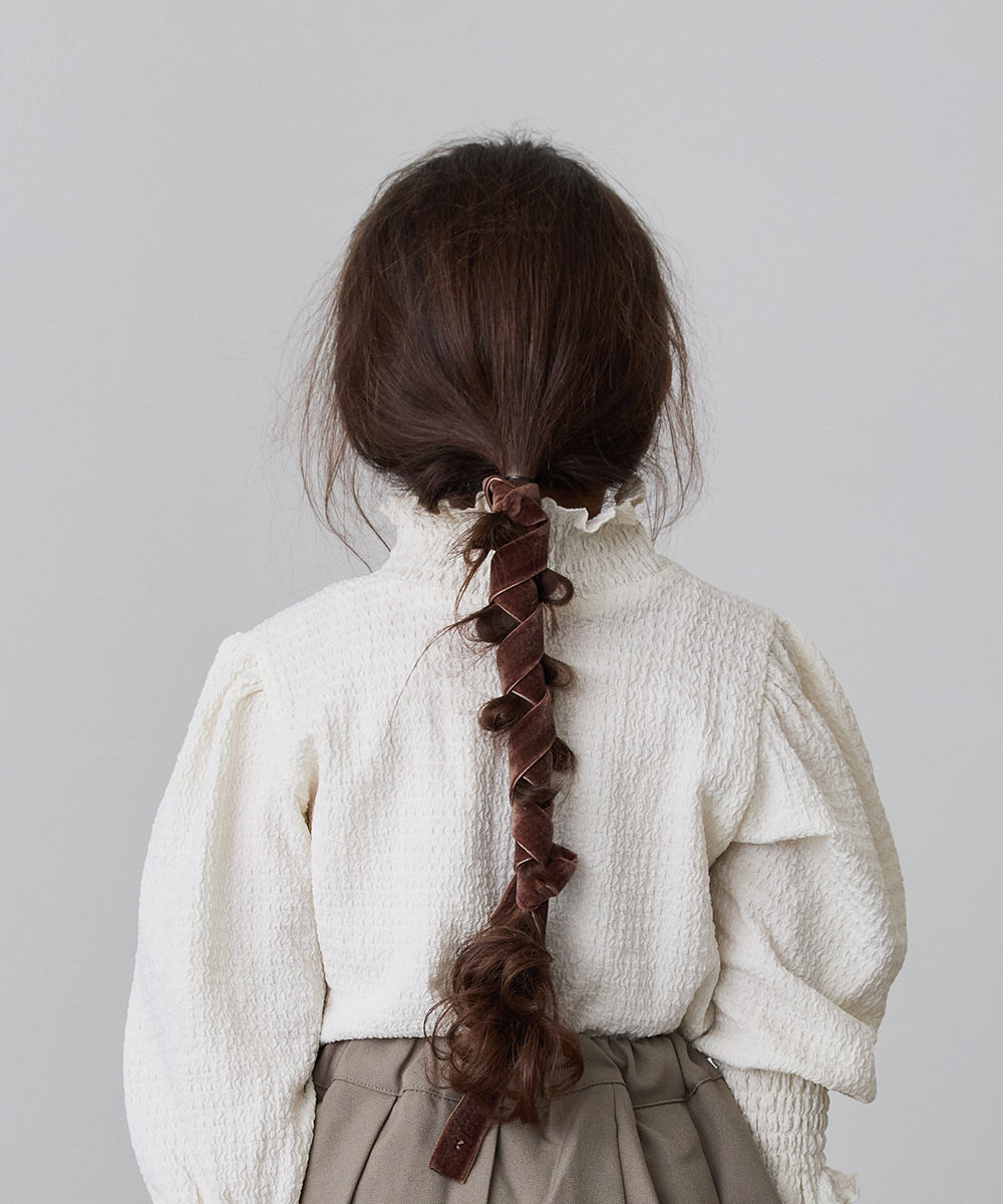 チャーム付きベルベットヘアリボン