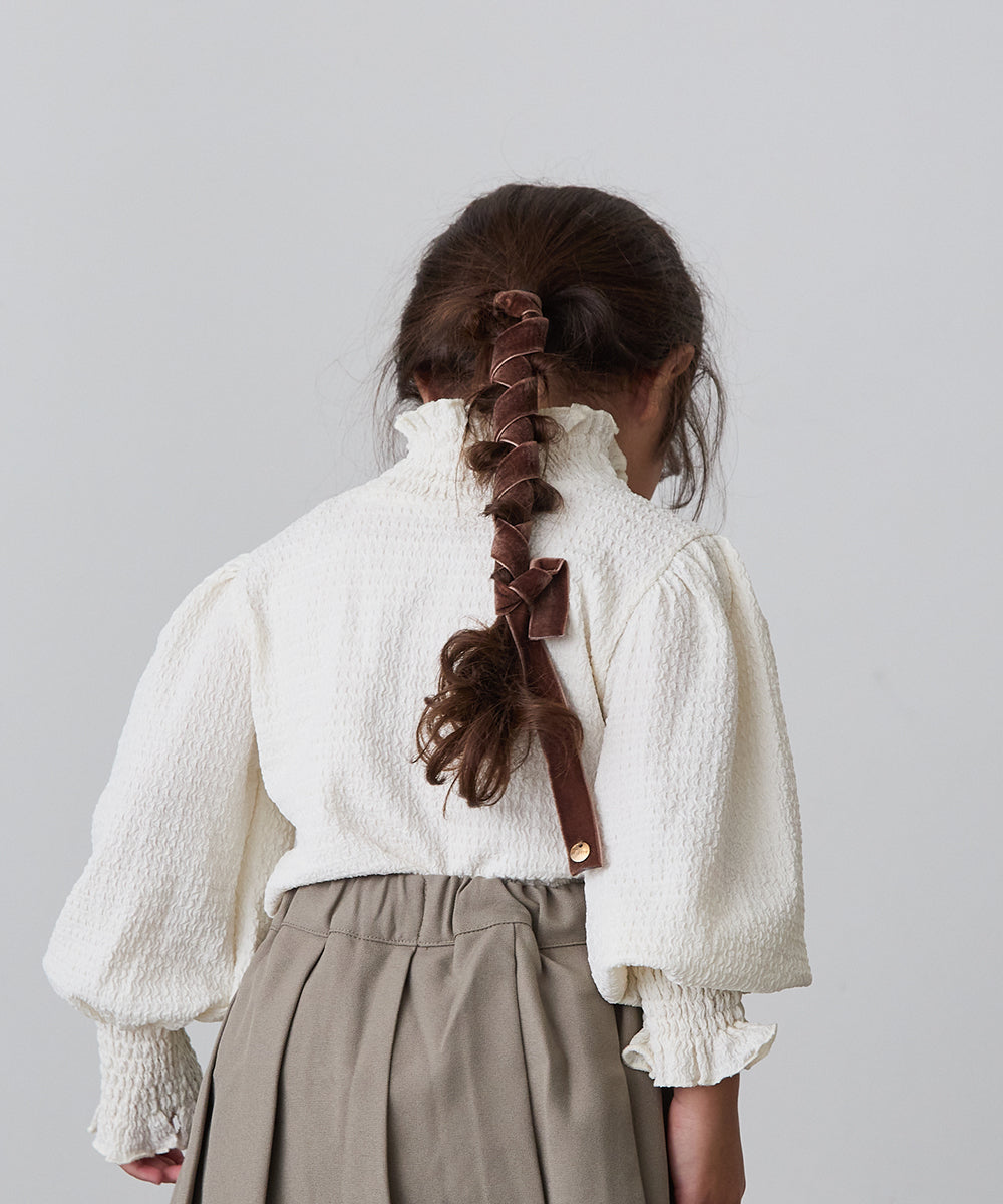 チャーム付きベルベットヘアリボン