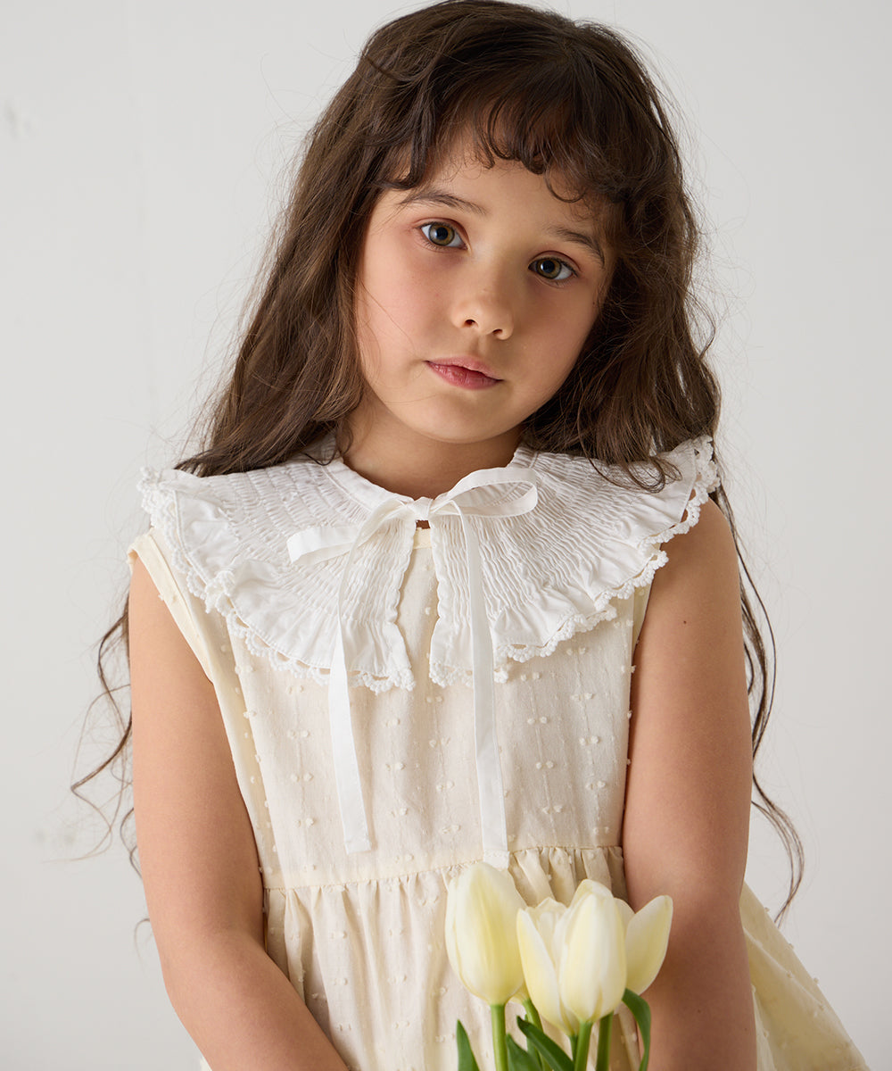 シャーリングレース付け襟