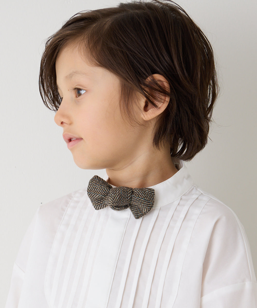 ヘリンボーン柄蝶ネクタイ(ボタン取り外しシャツ対応)