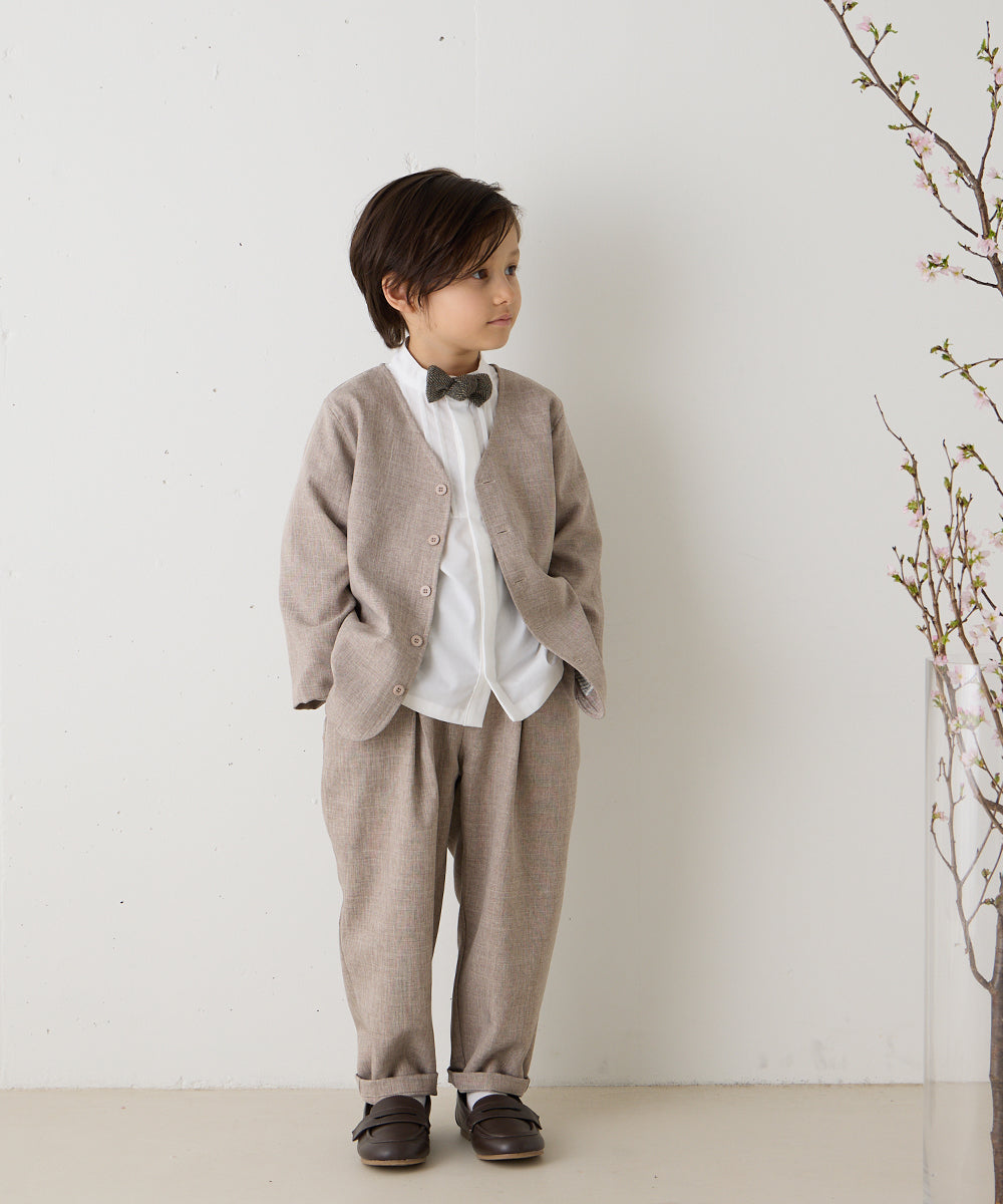 ヘリンボーン柄蝶ネクタイ(ボタン取り外しシャツ対応)