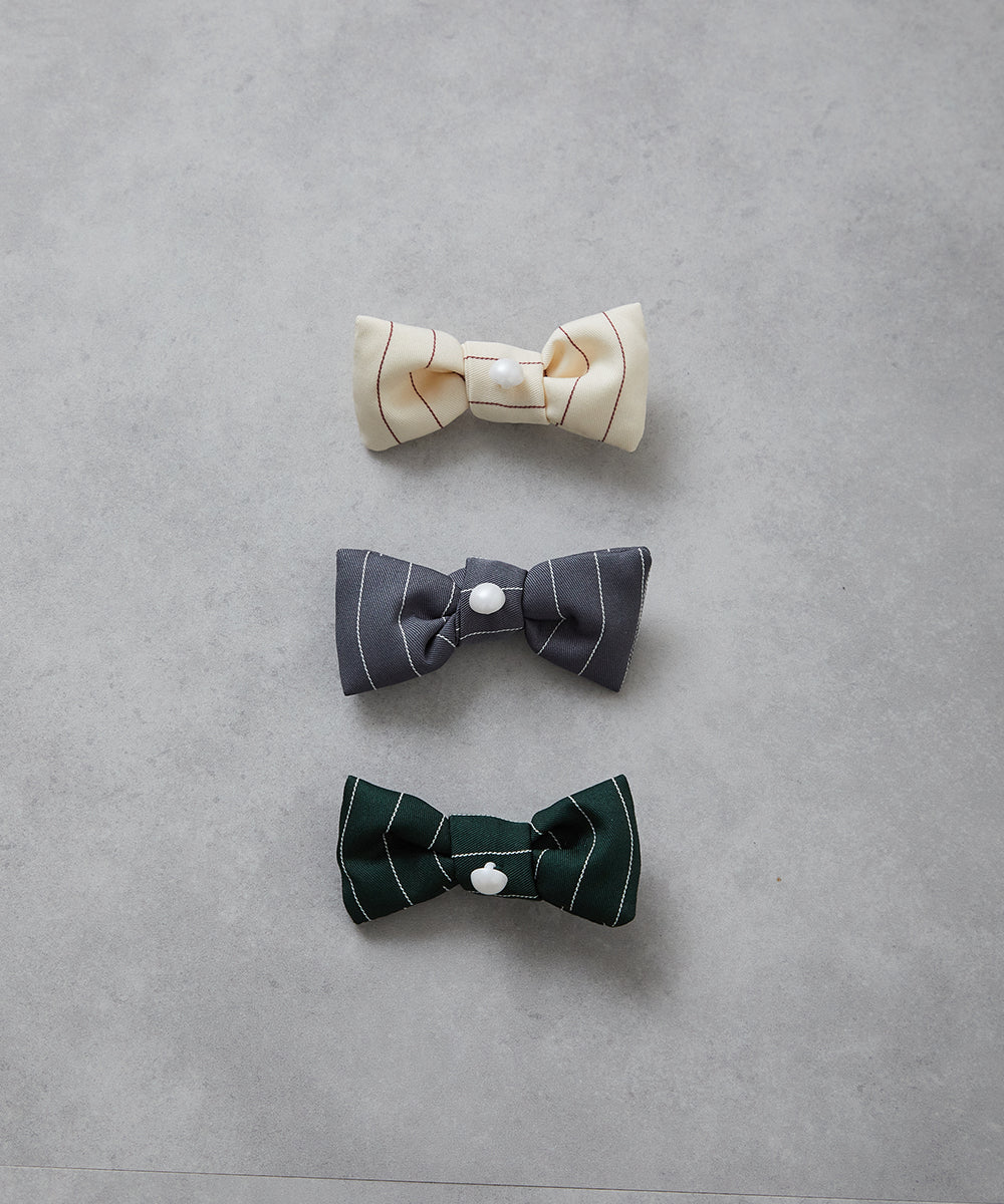 ストライプ柄蝶ネクタイ(ボタン取り外しシャツ対応)