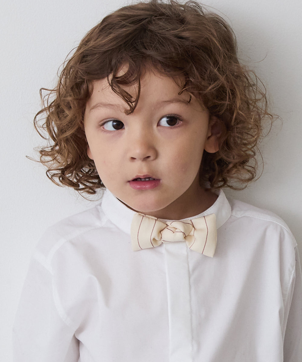 ストライプ柄蝶ネクタイ(ボタン取り外しシャツ対応)