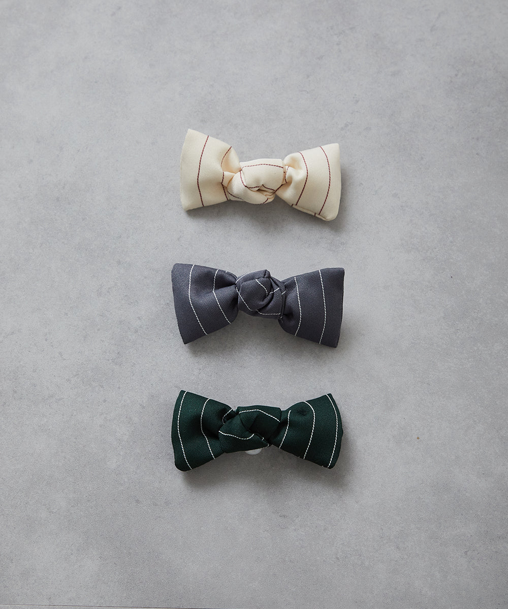 ストライプ柄蝶ネクタイ(ボタン取り外しシャツ対応)