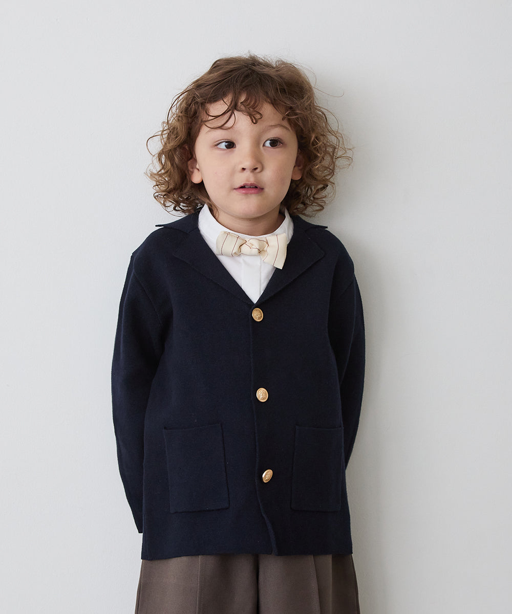 ストライプ柄蝶ネクタイ(ボタン取り外しシャツ対応)