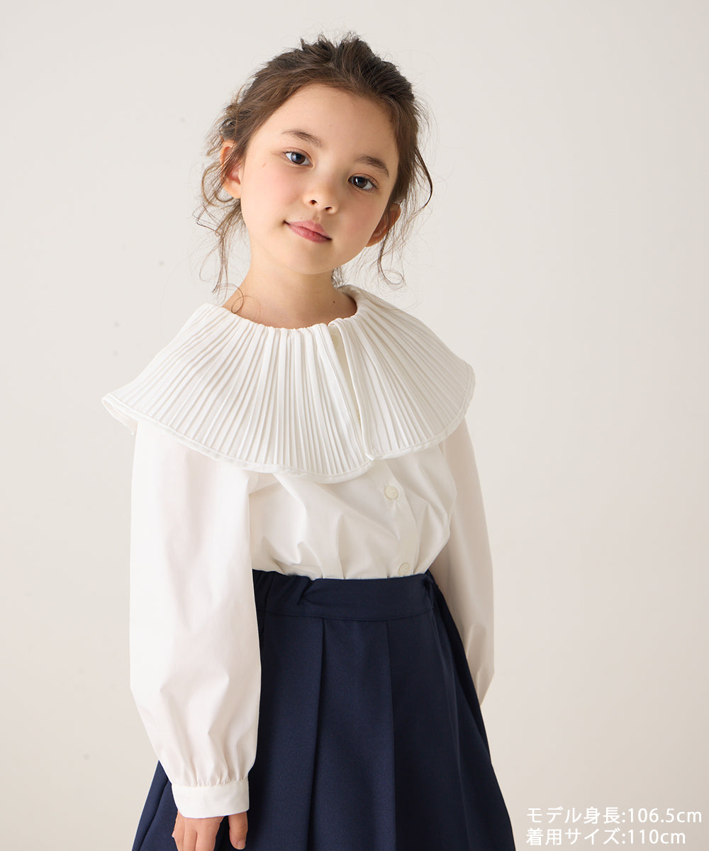 プリーツカラーブラウス