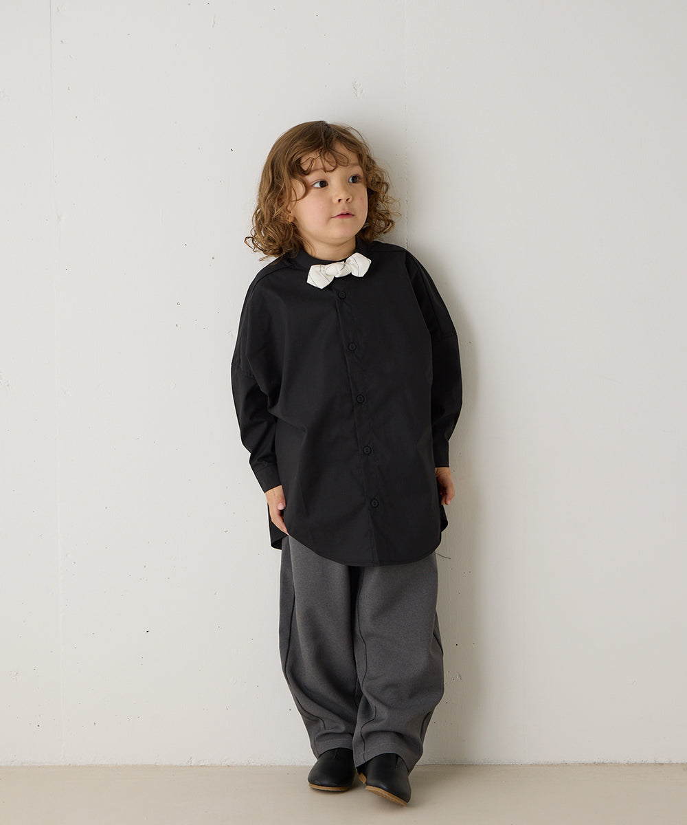 バンドカラーリラックスシャツ(ボタン取り外し対応)