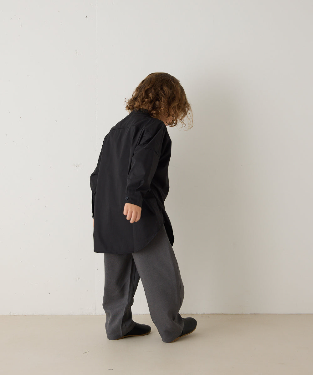 バンドカラーリラックスシャツ(ボタン取り外し対応)