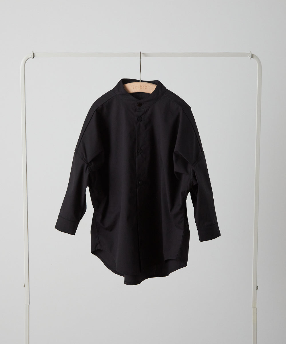 バンドカラーリラックスシャツ(ボタン取り外し対応)