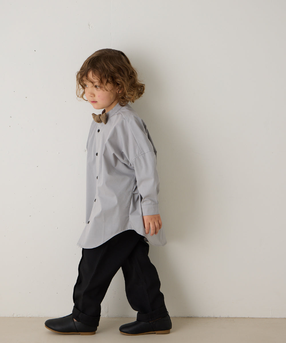 バンドカラーリラックスシャツ(ボタン取り外し対応)