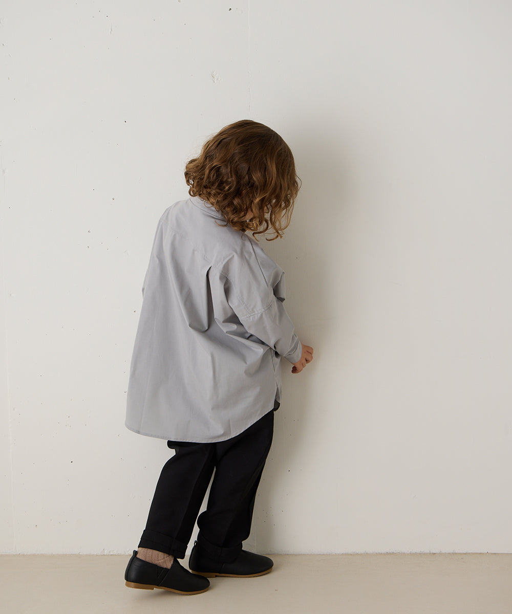 バンドカラーリラックスシャツ(ボタン取り外し対応)