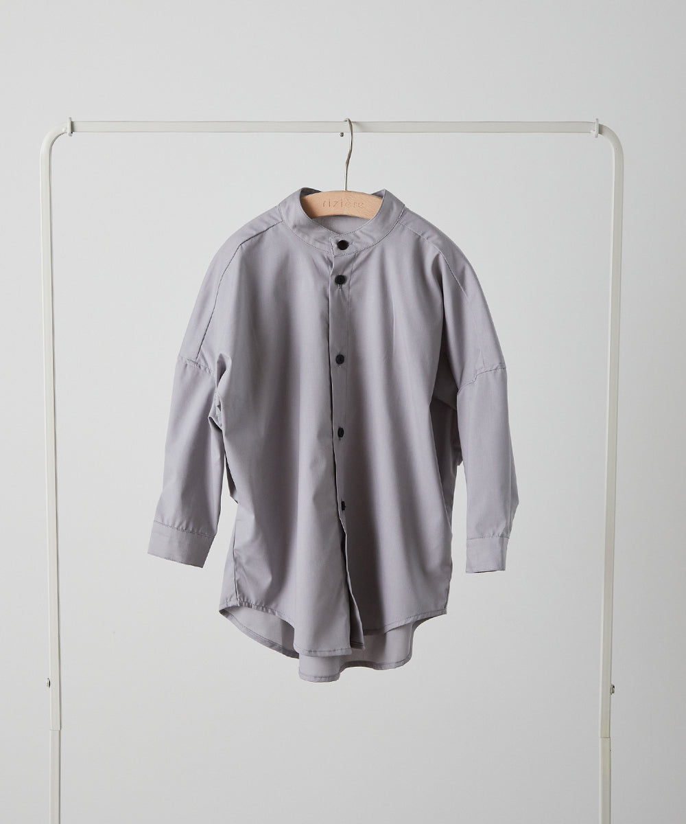 バンドカラーリラックスシャツ(ボタン取り外し対応)