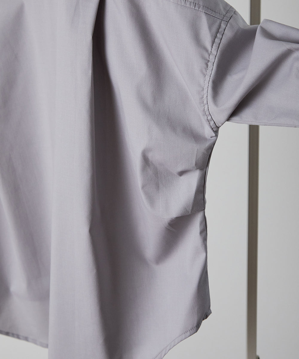 バンドカラーリラックスシャツ(ボタン取り外し対応)