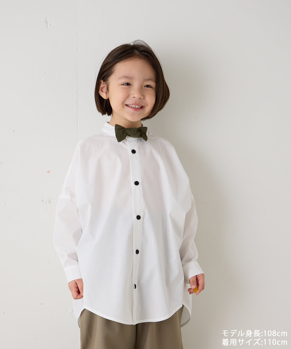 バンドカラーリラックスシャツ(ボタン取り外し対応)