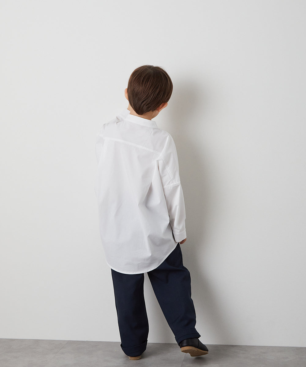 バンドカラーリラックスシャツ(ボタン取り外し対応)