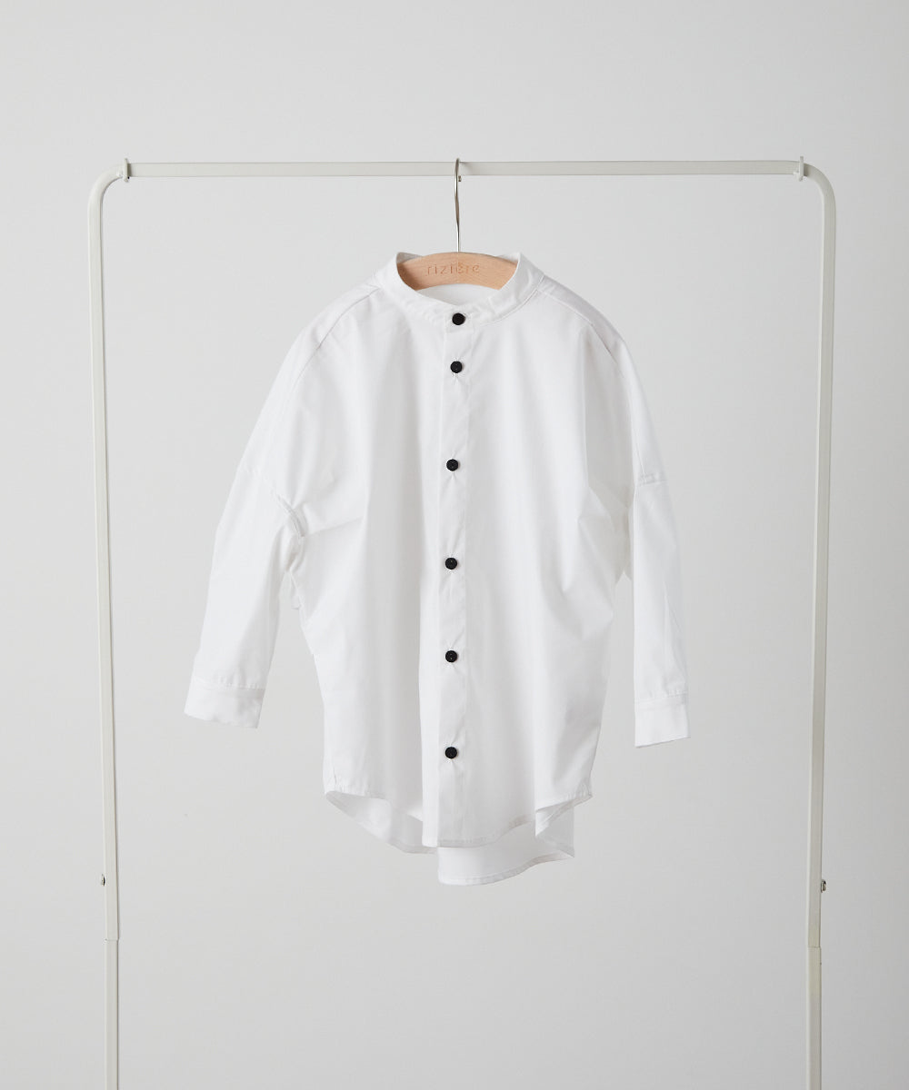 バンドカラーリラックスシャツ(ボタン取り外し対応)