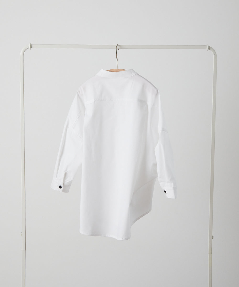 バンドカラーリラックスシャツ(ボタン取り外し対応)