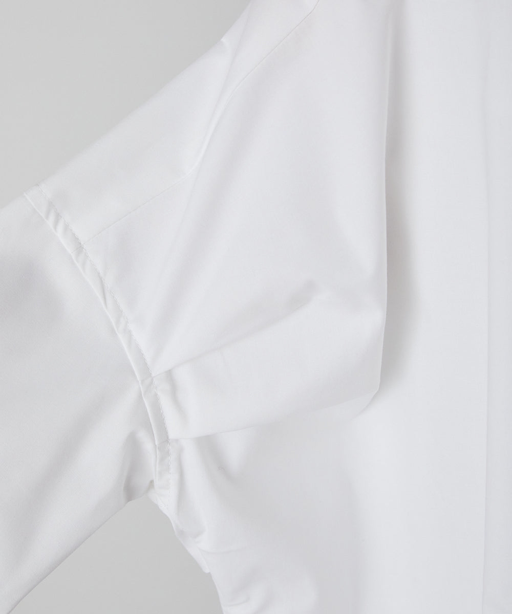 バンドカラーリラックスシャツ(ボタン取り外し対応)