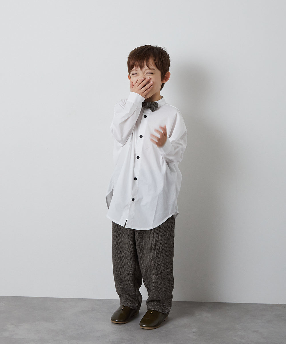 バンドカラーリラックスシャツ(ボタン取り外し対応)