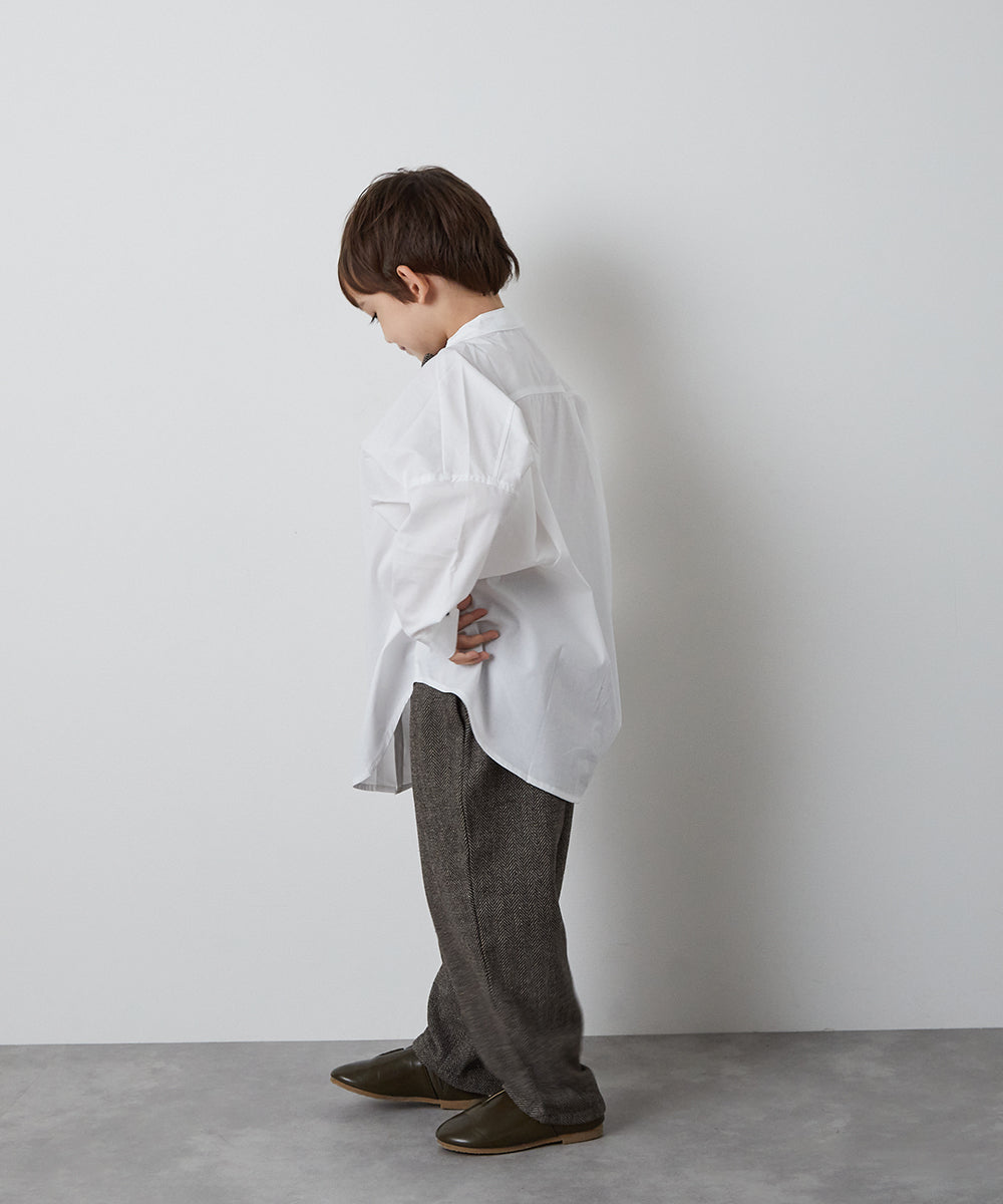 バンドカラーリラックスシャツ(ボタン取り外し対応)