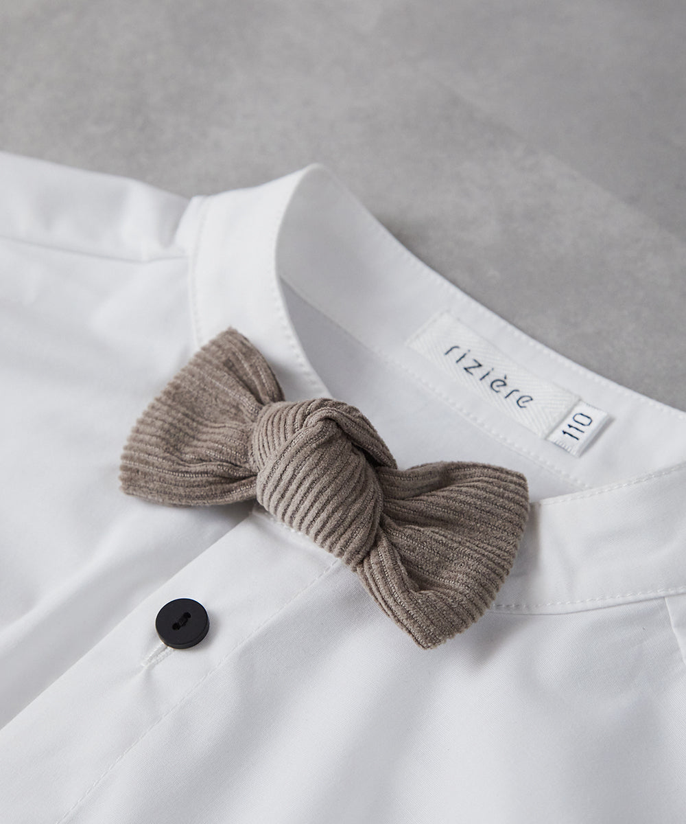 ノーアイロンバンドカラーピンタック比翼シャツ(ボタン取り外し対応)