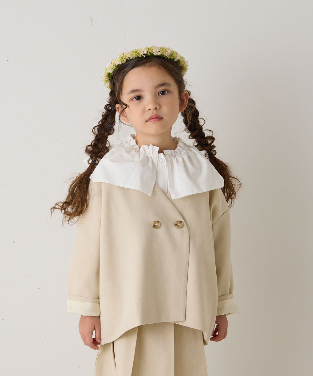 ノーカラージャケットプリーツスカートセットアップ