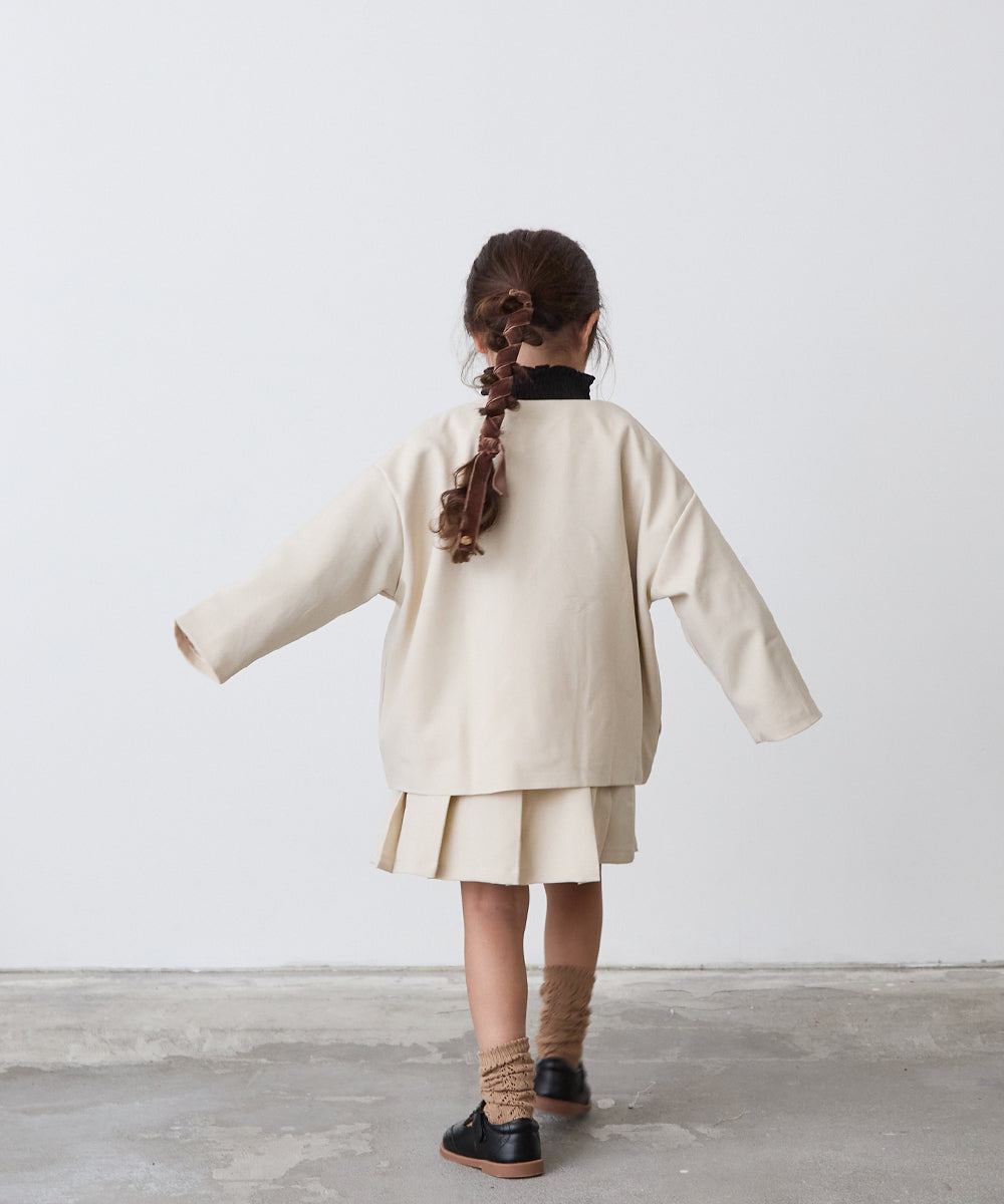 ノーカラージャケットプリーツスカートセットアップ