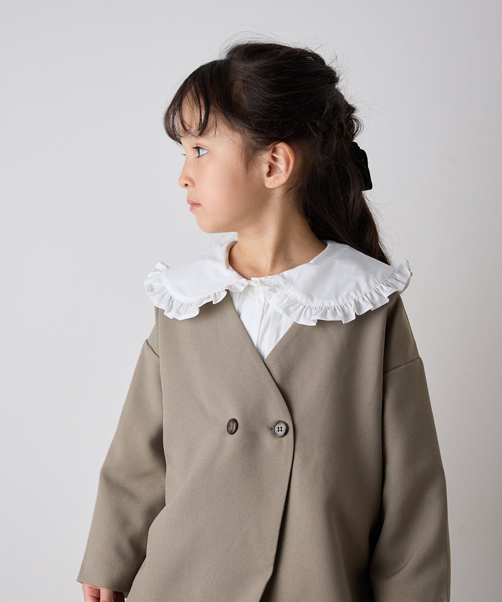 ノーカラージャケットプリーツスカートセットアップ