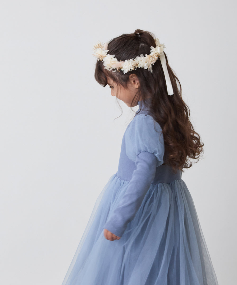 チュール切り替えドレスワンピース