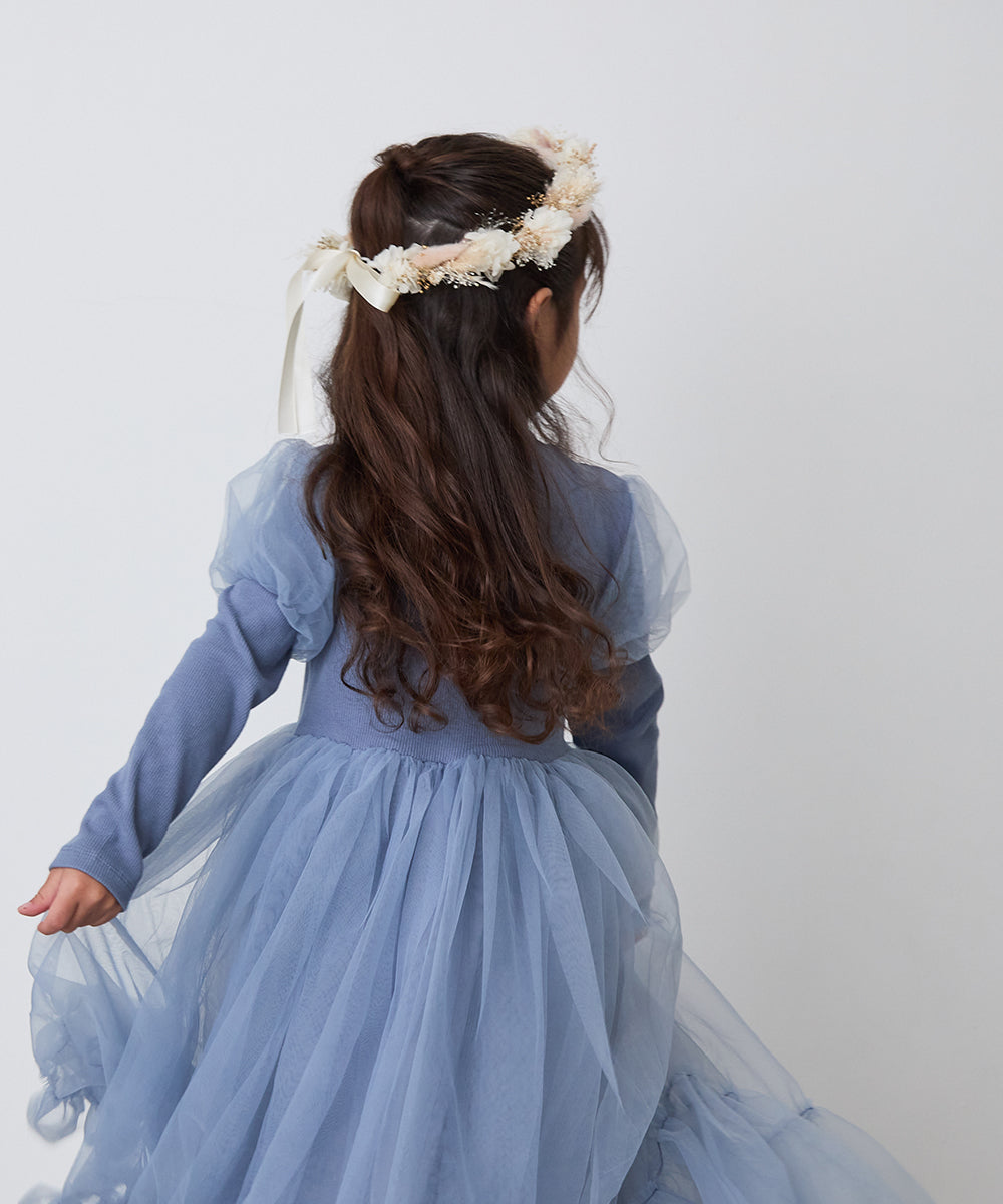 チュール切り替えドレスワンピース