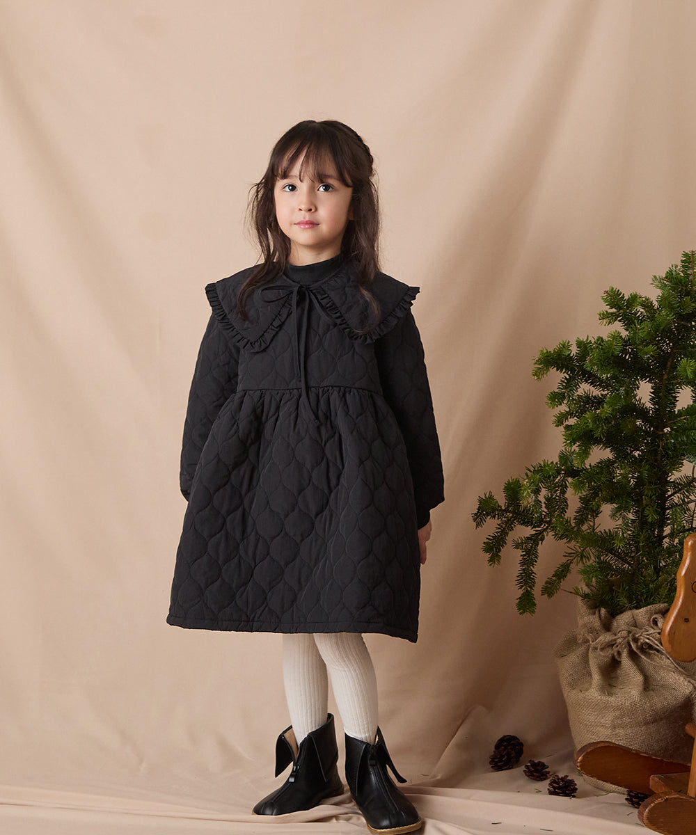 キルティングフリル付け衿
