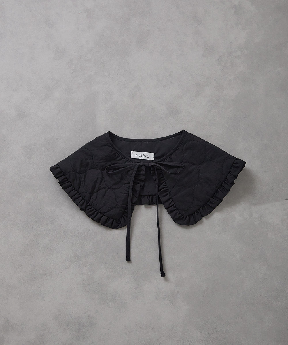 キルティングフリル付け衿