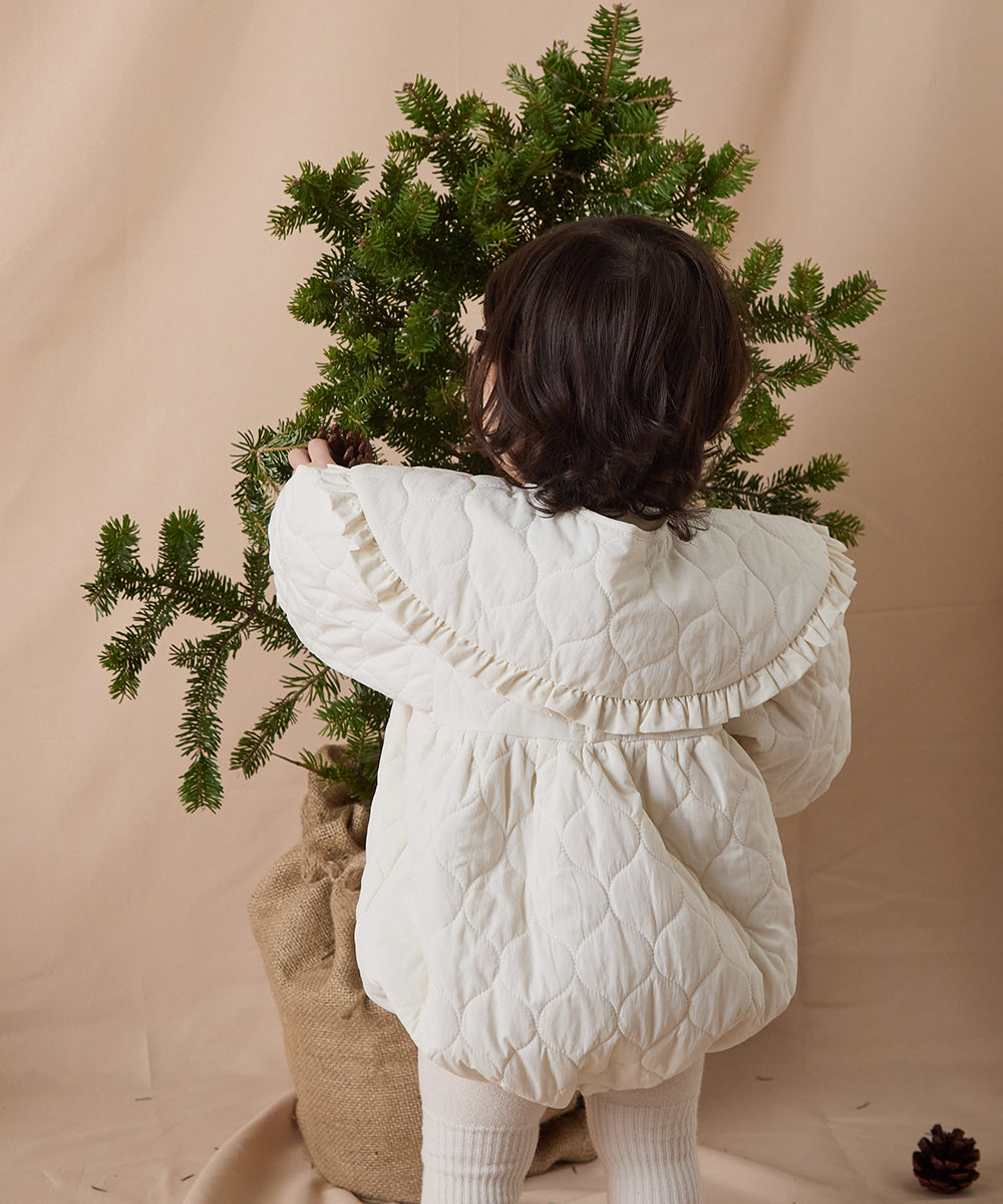 キルティングフリル付け衿