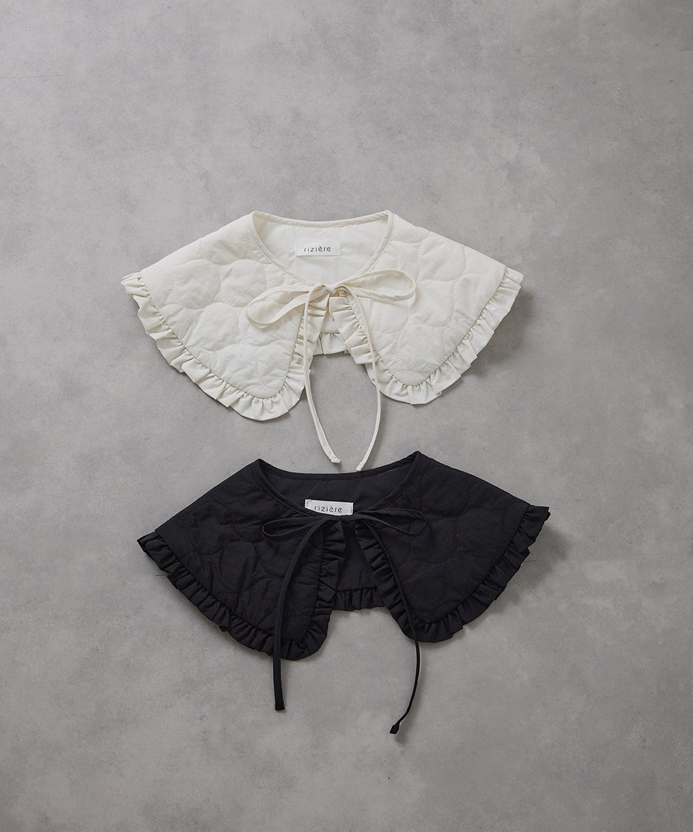 キルティングフリル付け衿