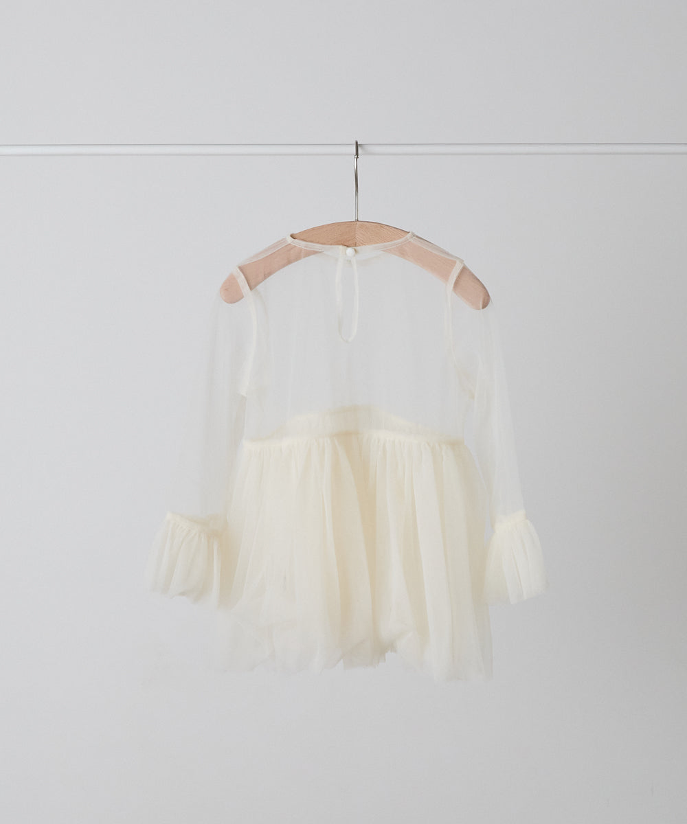 チュールフリルブラウス