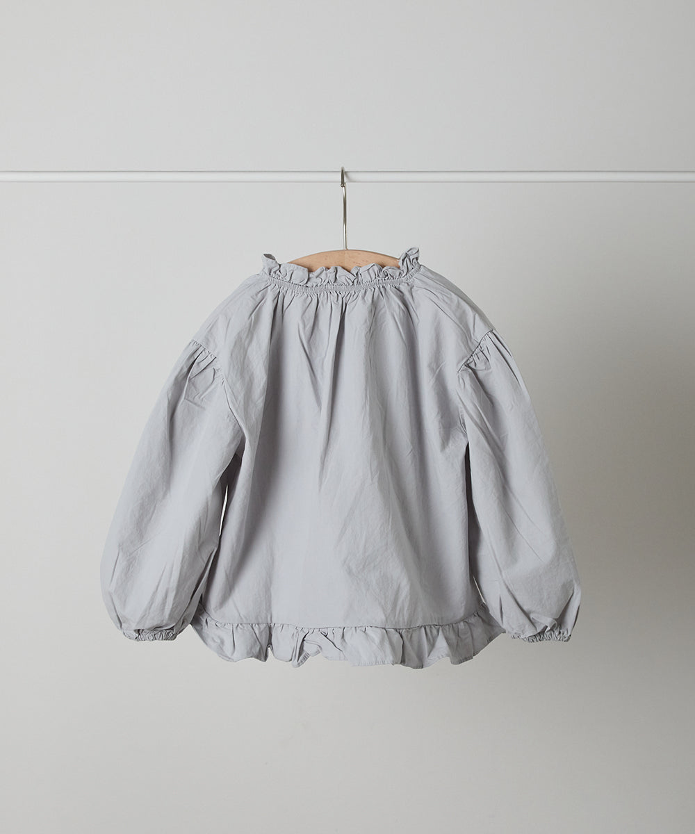 スタンドフリルシャーリングブラウス