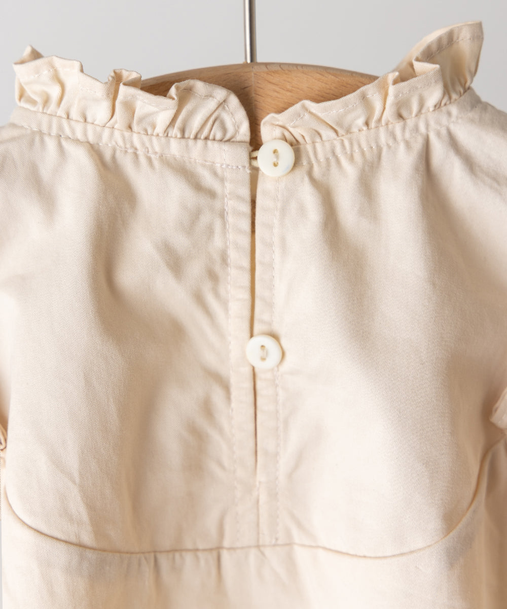 フロントリボンフリルカラーブラウス