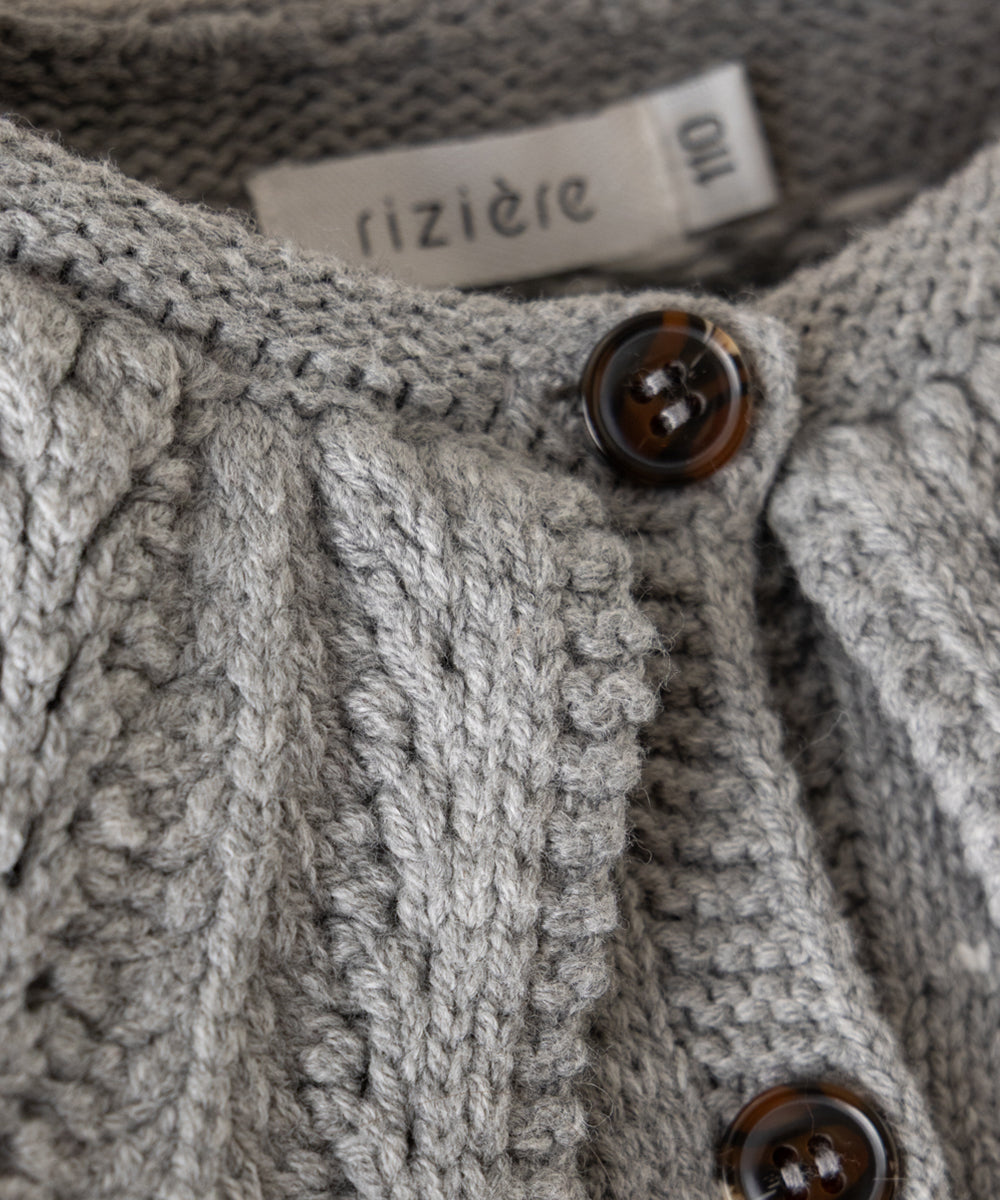 フリルカラージャガードニットカーディガン