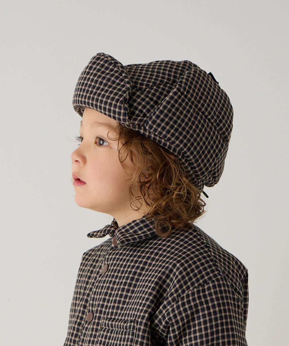 チェック柄中綿フライトキャップ