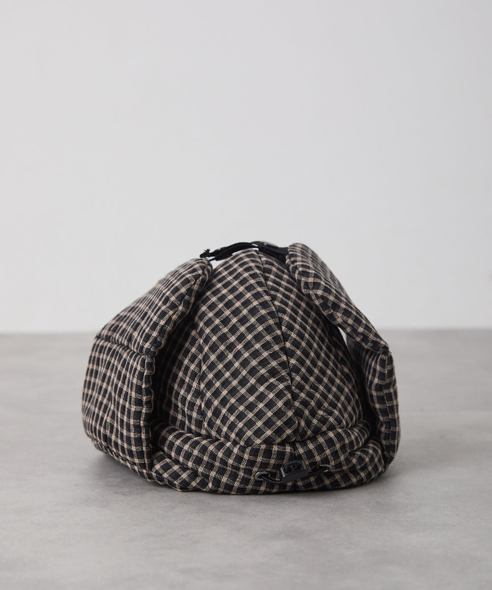 チェック柄中綿フライトキャップ