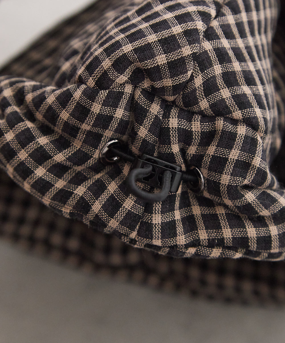 チェック柄中綿フライトキャップ