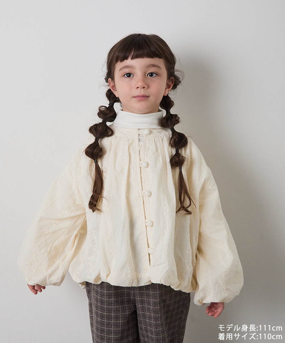 ピンタックバルーンレースブルゾン