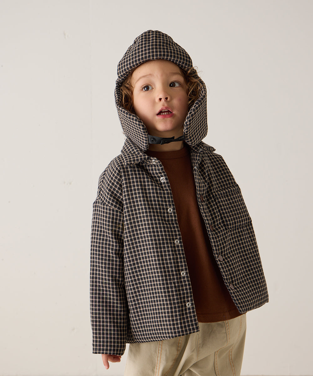 チェック柄中綿ジャケット