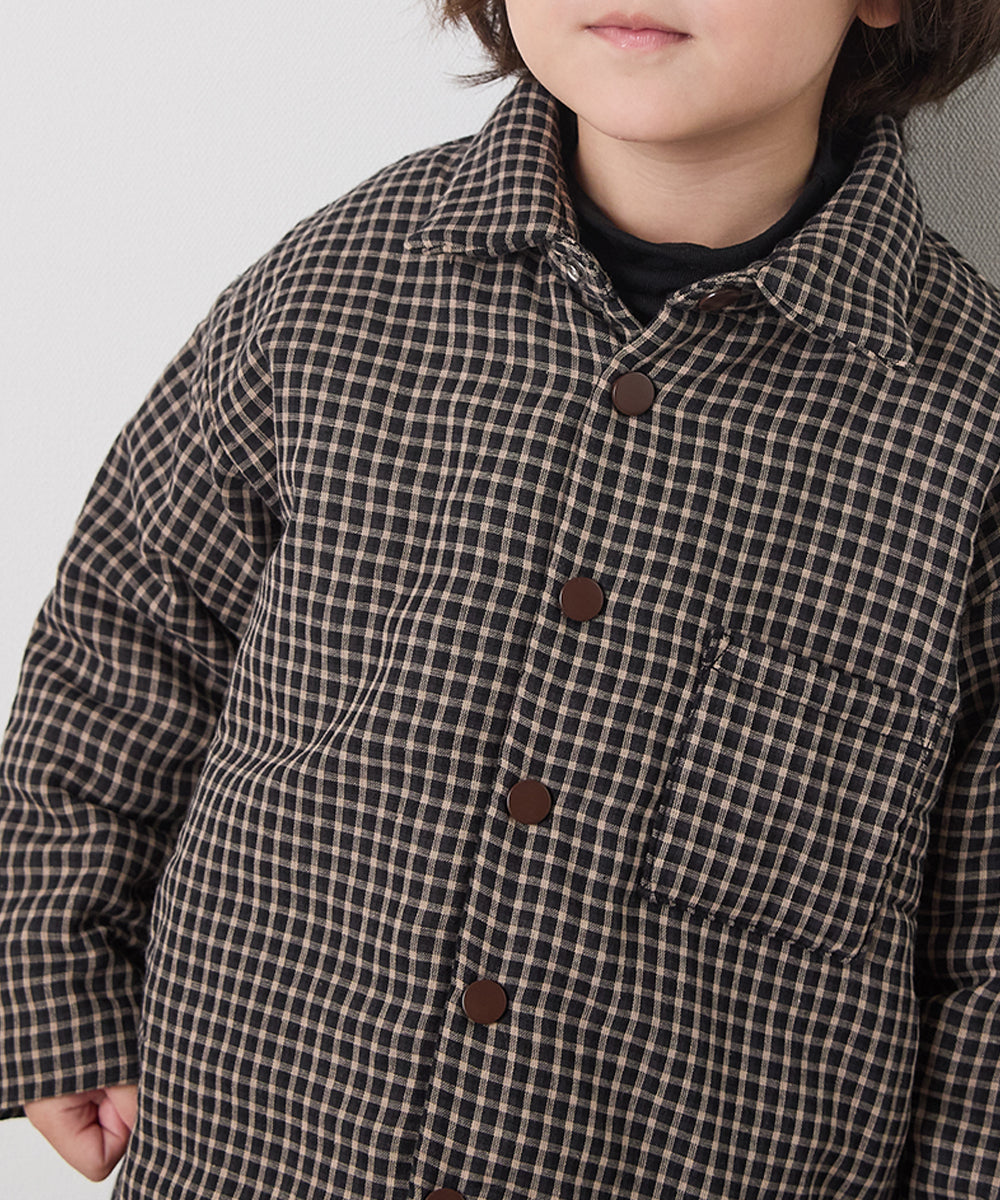 チェック柄中綿ジャケット