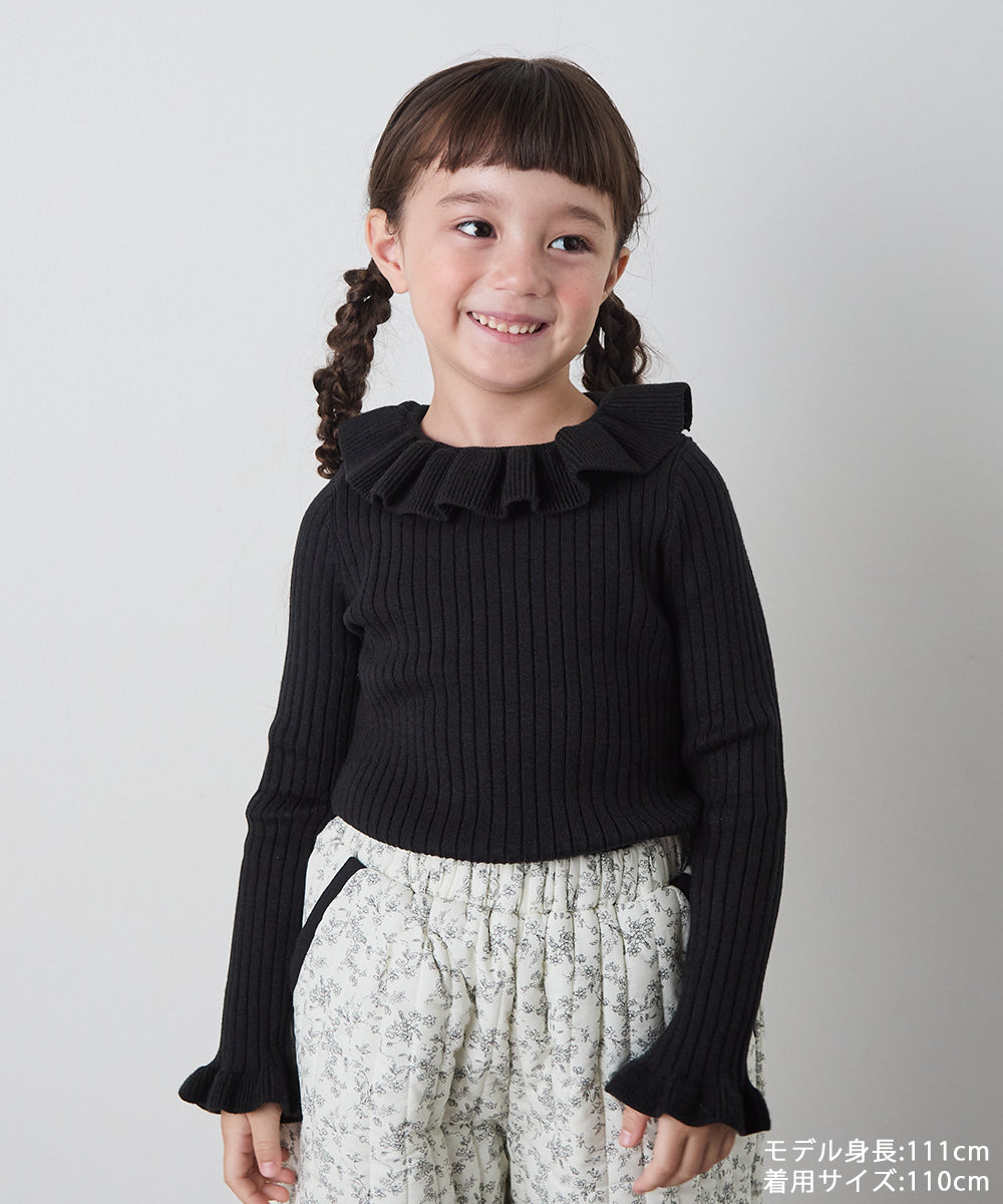 フリルカラーニットプルオーバー