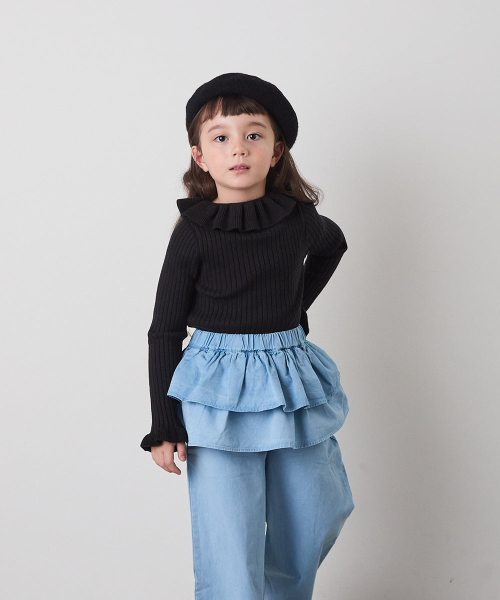 フリルカラーニットプルオーバー