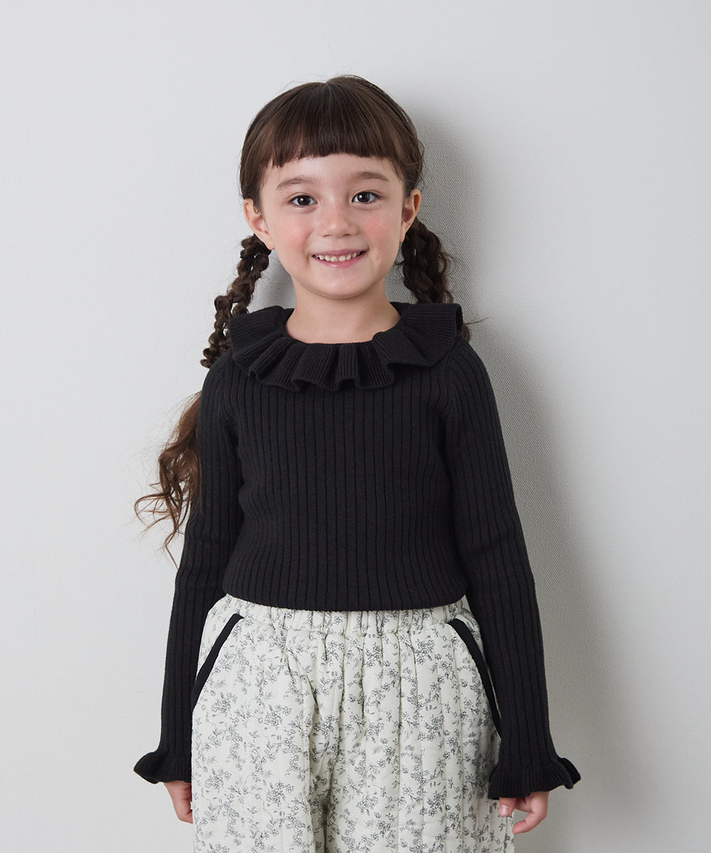 フリルカラーニットプルオーバー