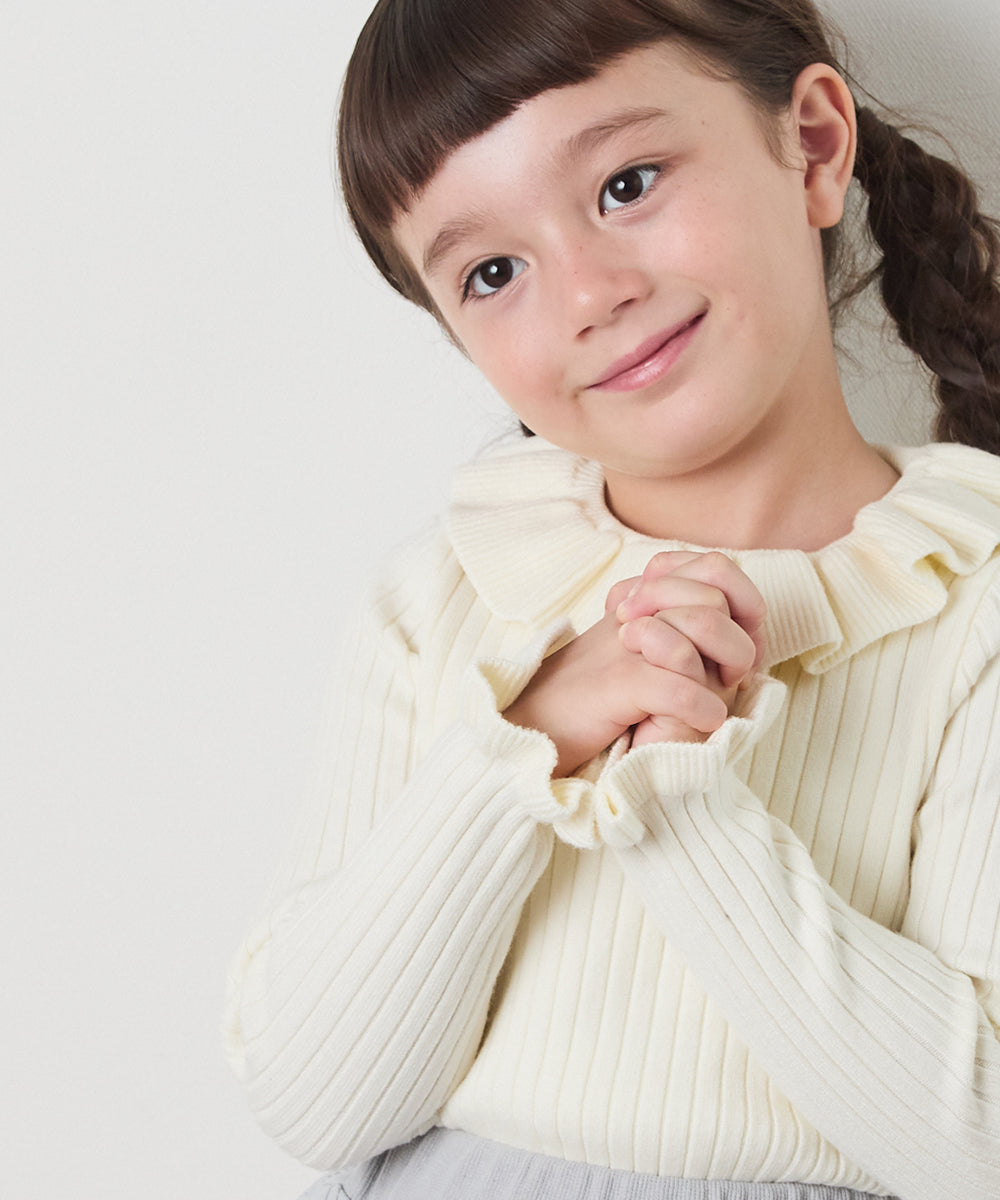 フリルカラーニットプルオーバー