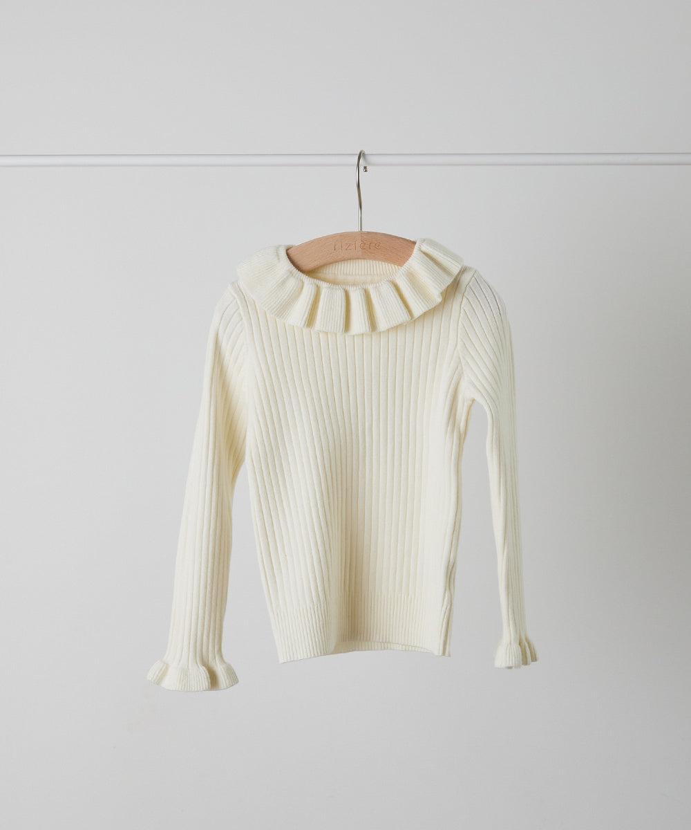 フリルカラーニットプルオーバー