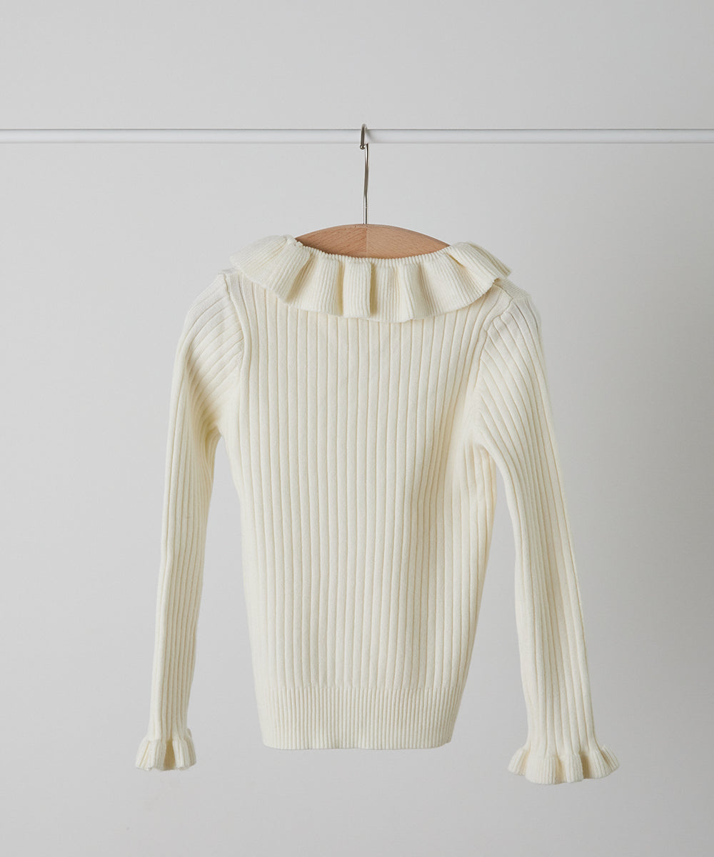 フリルカラーニットプルオーバー